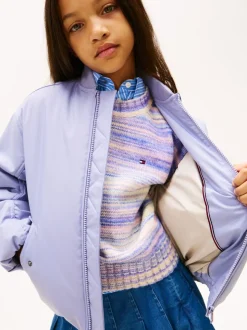 Tommy Hilfiger Purple Padded Bomber Jacket