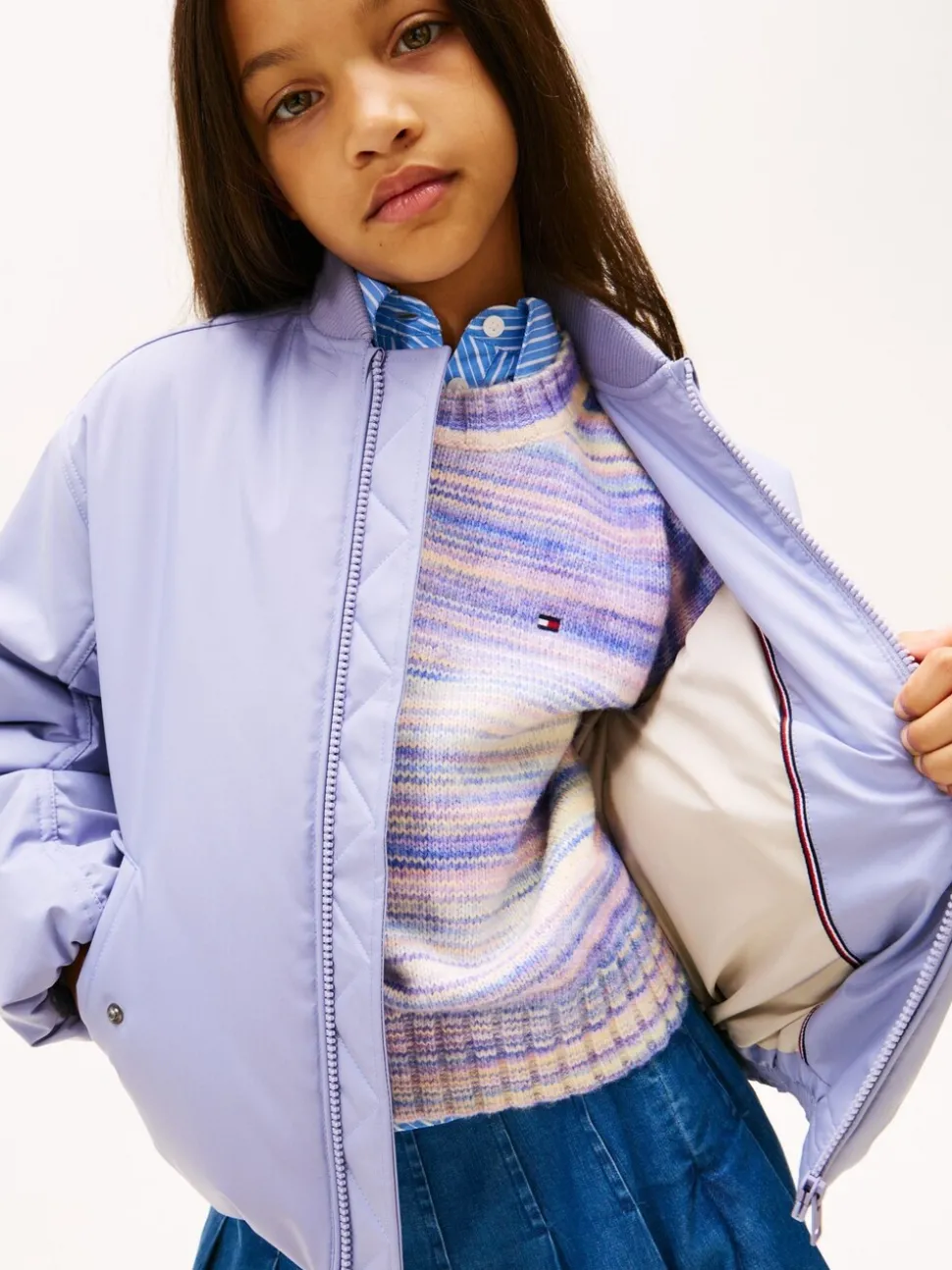 Tommy Hilfiger Purple Padded Bomber Jacket