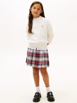 Tommy Hilfiger White Cable Knit Relaxed Jumper