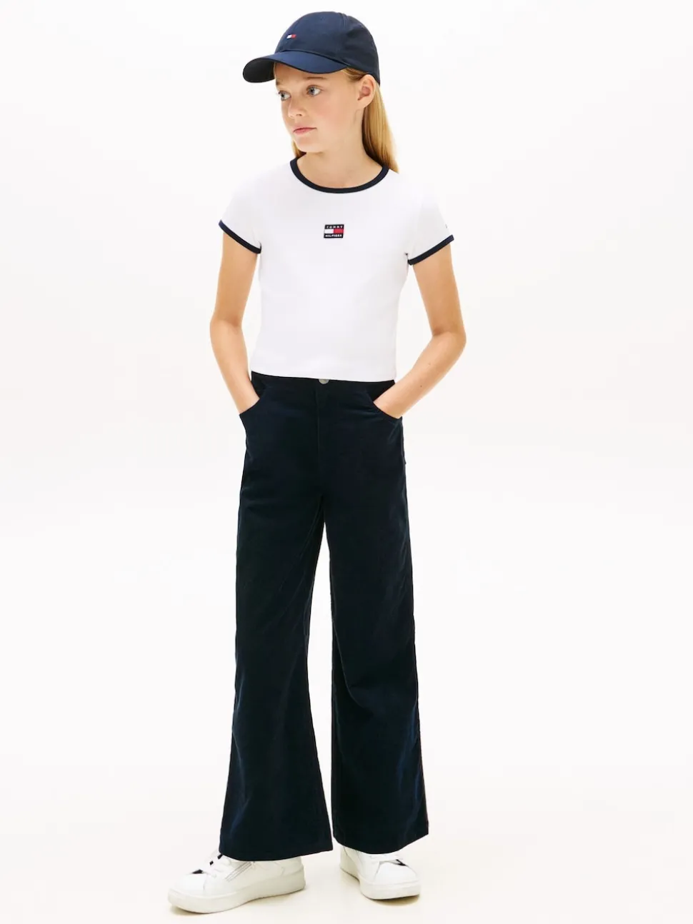 Tommy Hilfiger White Heritage Flag Ribbed Extra Slim T-Shirt