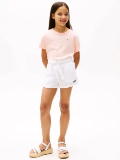 Tommy Hilfiger White Linen Pull On Shorts