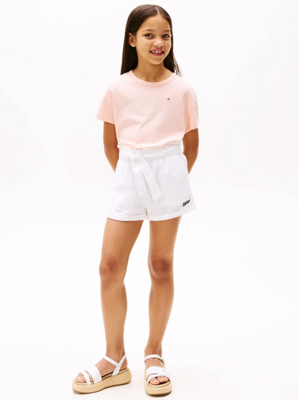 Tommy Hilfiger White Linen Pull On Shorts