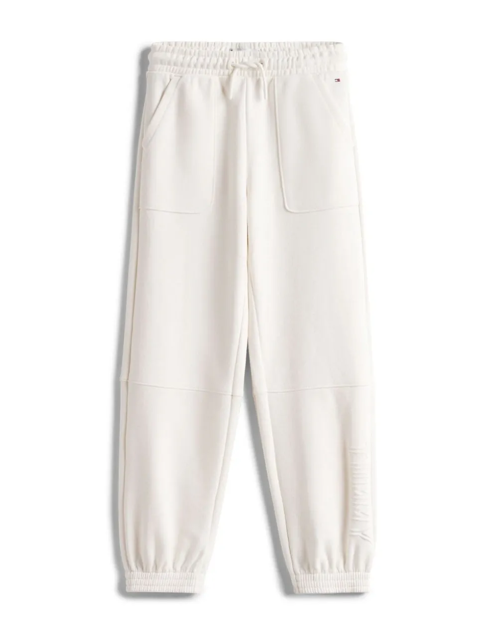 Tommy Hilfiger White Textured Logo Relaxed Joggers