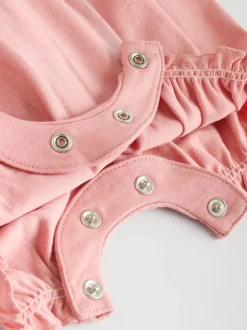 Tonal Pink Broderie 3 Pack Baby Rompers