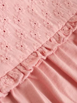 Tonal Pink Broderie 3 Pack Baby Rompers