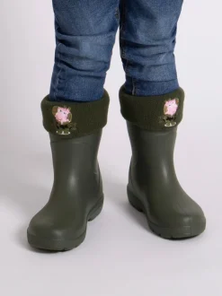 Totes Green Childrens Totes Peppa Pig Welly Liner Socks