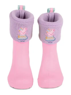 Totes Purple Childrens Totes Peppa Pig Welly Liner Socks