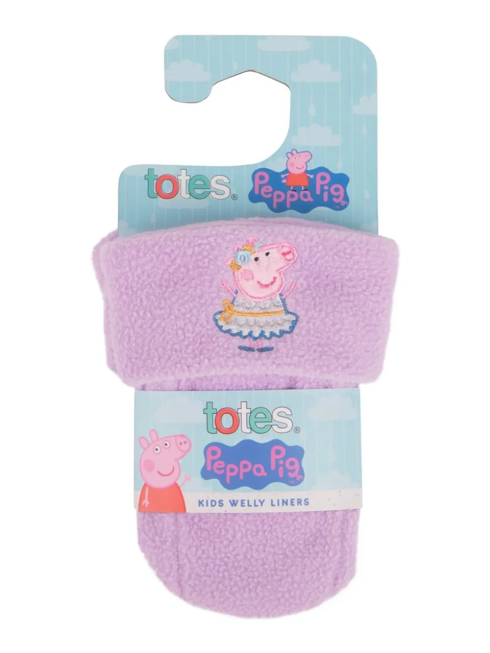 Totes Purple Childrens Totes Peppa Pig Welly Liner Socks
