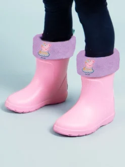Totes Purple Childrens Totes Peppa Pig Welly Liner Socks
