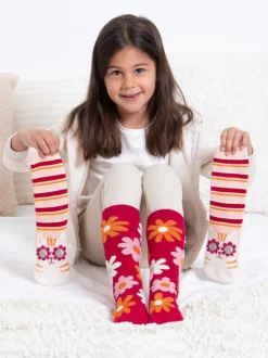 Totes Red Tosties Kids Original Slipper Socks 2 Pack