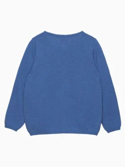 Trotters London Blue Strawberry Thief Bow Cardigan