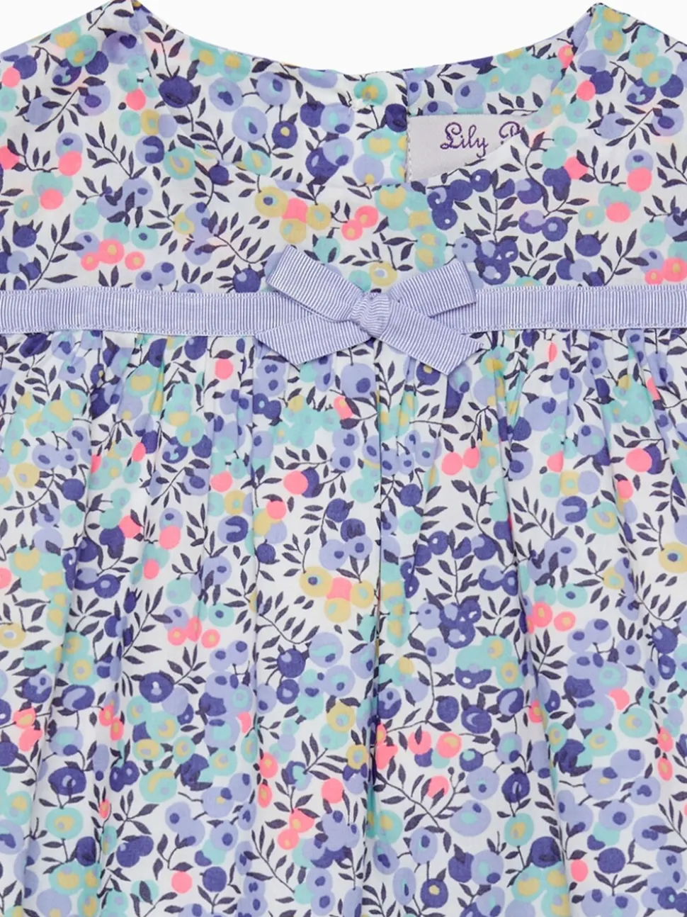 Trotters London Little Blue Liberty Print Neon Wiltshire 100% Cotton Romper
