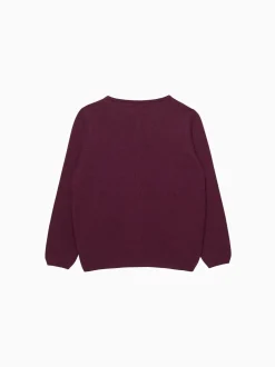 Trotters London Red Velvet Bow Cardigan