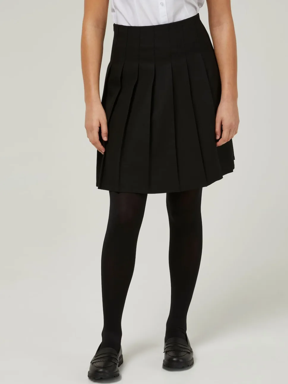 Trutex Black 16" Stitch Down Permanent Pleats School Skirt (10-16 Yrs)