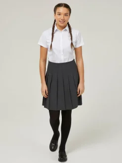 Trutex Grey 18" Stitch Down Permanent Pleats School Skirt (10-17 Yrs)