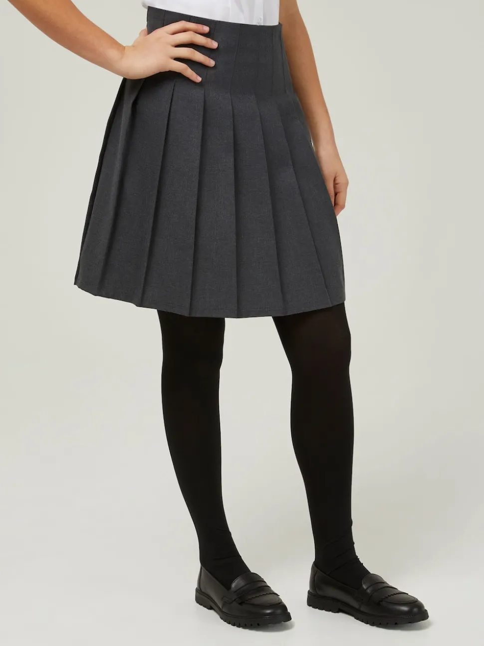 Trutex Grey 20" Stitch Down Permanent Pleats School Skirt (11-17 Yrs)
