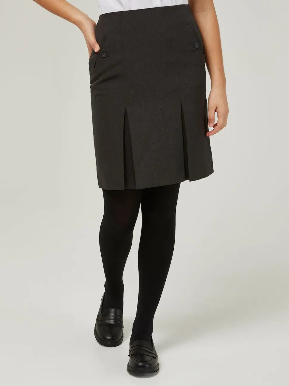 Trutex Grey 16" Twin Pleat School Skirt (10-16 Yrs)