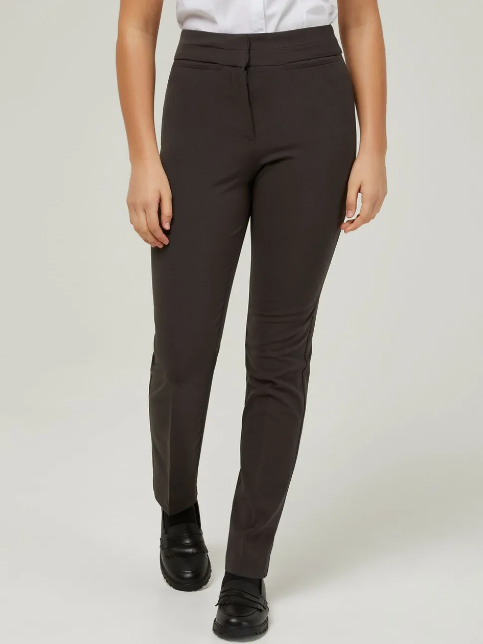 Trutex Straight Leg Twin Pocket Girls Grey School Trousers