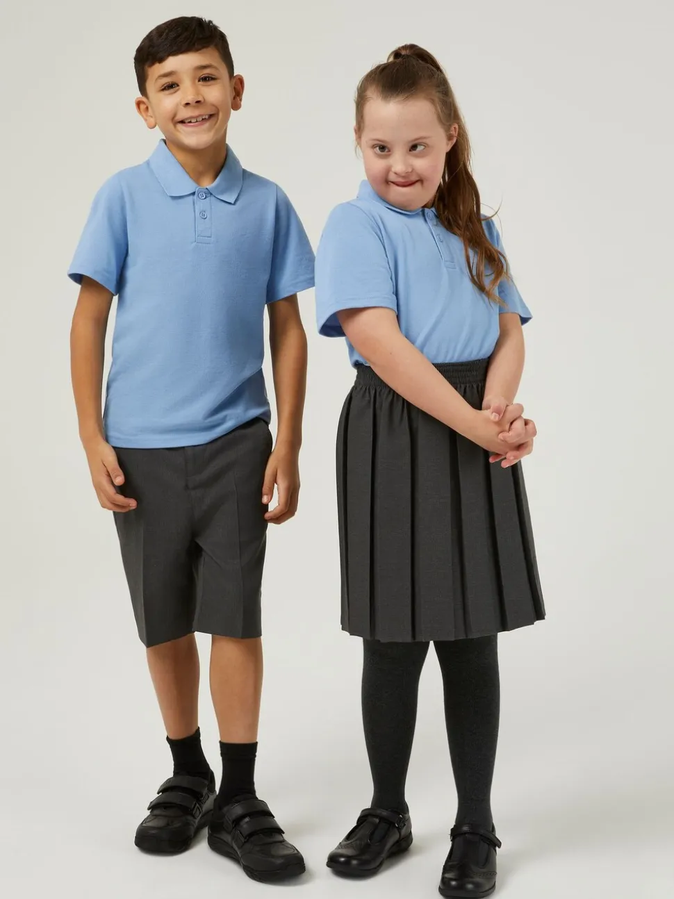 Trutex Unisex Blue 3 Pack Short Sleeve School Polo Shirts