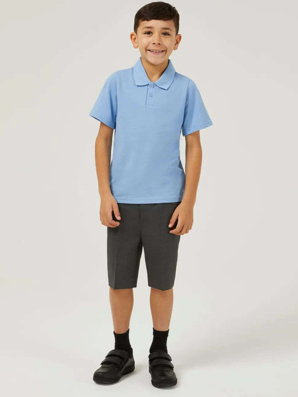 Trutex Unisex Blue 3 Pack Short Sleeve School Polo Shirts