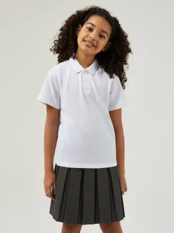 Trutex Unisex White 3 Pack Short Sleeve School Polo Shirts