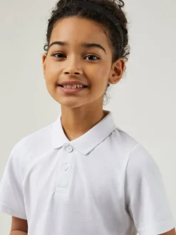 Trutex Unisex White 3 Pack Short Sleeve School Polo Shirts