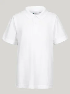 Trutex Unisex White 3 Pack Short Sleeve School Polo Shirts