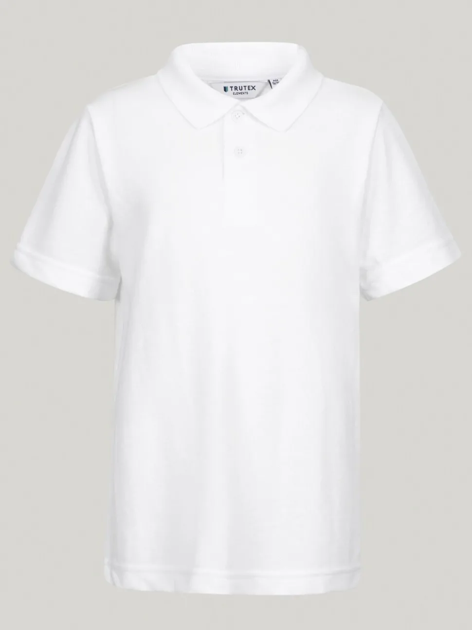 Trutex Unisex White 3 Pack Short Sleeve School Polo Shirts