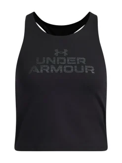 Under Armour Black Motion Branded Crop Tank