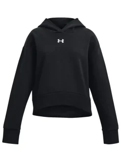 Under Armour Black Rival Fleece Crop Hoodie