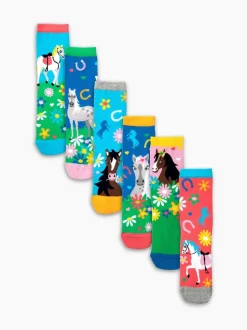 United Odd Socks Pink Giddy Up Girls Socks 6 pack