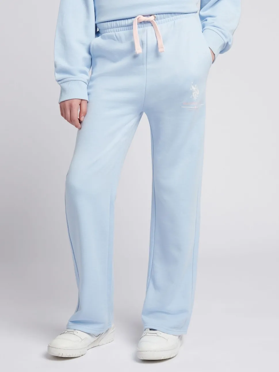 U.S. Polo Assn. Blue Girls Brushed Back Hoodie & Joggers Set