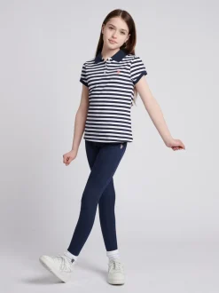U.S. Polo Assn. Blue Girls Elastic Waistband Leggings