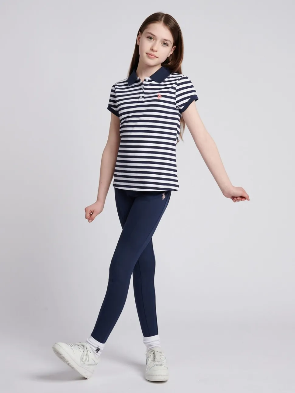 U.S. Polo Assn. Blue Girls Elastic Waistband Leggings