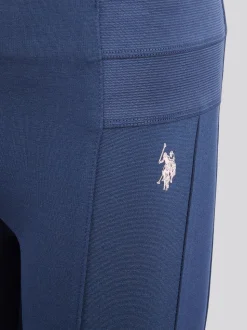 U.S. Polo Assn. Blue Girls Elastic Waistband Leggings