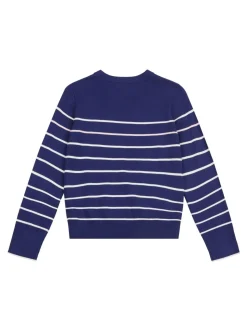 U.S. Polo Assn Blue U.S. Polo Assn. Girls Blue Stripe Crew Jumper