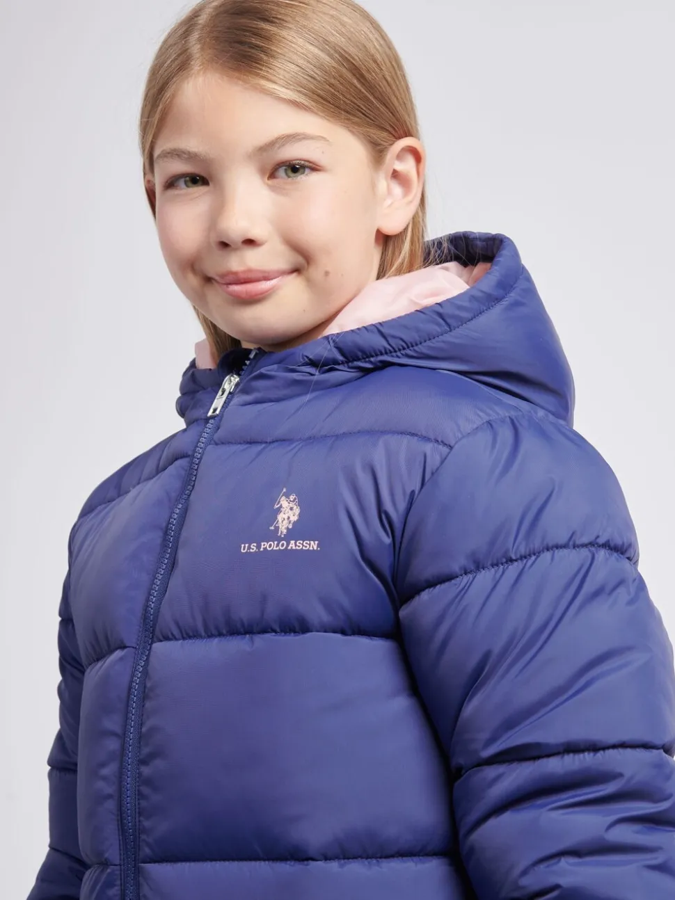 U.S. Polo Assn Blue U.S. Polo Assn. Girls Longline Puffer Jacket