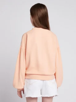 U.S. Polo Assn. Orange Double Horsemen Puff Sleeve Sweater
