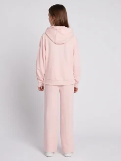 U.S. Polo Assn. Pink Girls Brushed Back Hoodie & Joggers Set