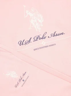 U.S. Polo Assn. Pink Girls Brushed Back Hoodie & Joggers Set