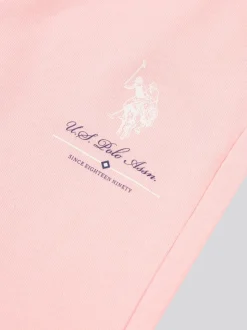 U.S. Polo Assn. Pink Girls Brushed Back Hoodie & Joggers Set