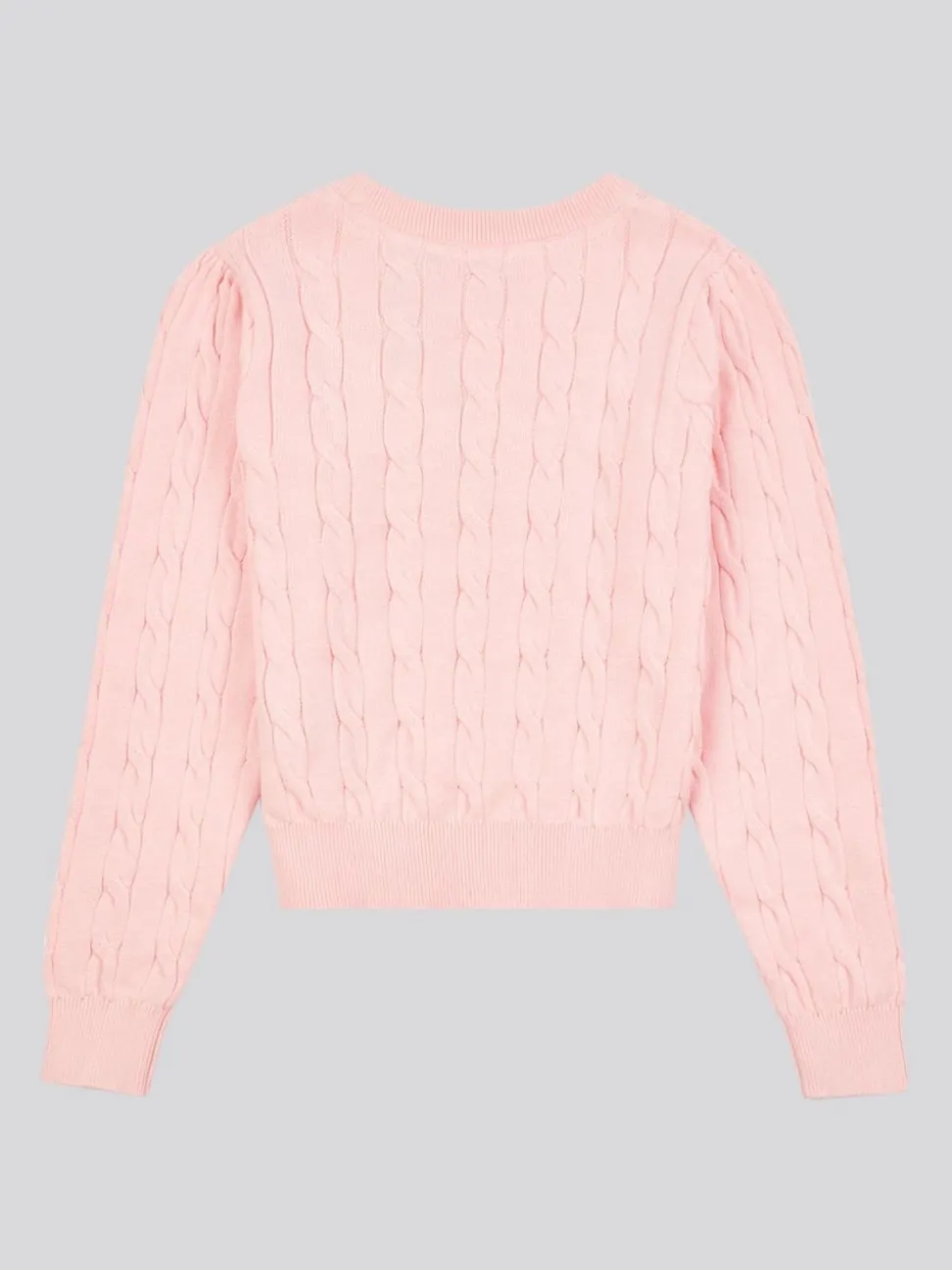 U.S. Polo Assn. Pink Girls Cable Knit 100% Cotton Jumper