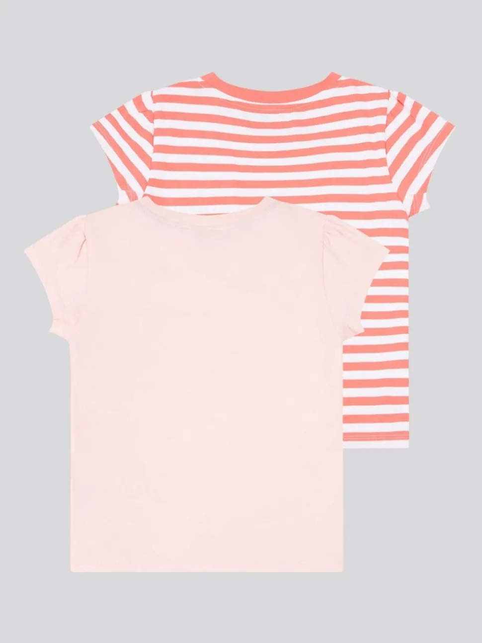 U.S. Polo Assn. Pink Girls Double Horsemen Mixed Cap Sleeve T-Shirts 2 Pack
