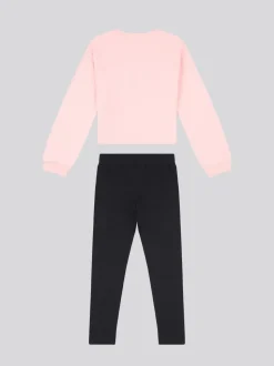 U.S. Polo Assn Pink Girls Graphic Print Boxy Sweat & Leggings Set