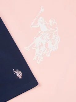U.S. Polo Assn Pink Print T-Shirt & Jersey Shorts Set