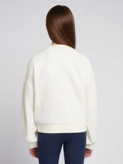 U.S. Polo Assn. White Double Horsemen Puff Sleeve Sweater