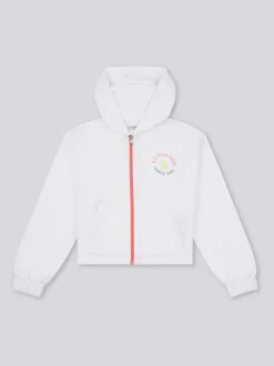 U.S. Polo Assn. White Graphic Print Zip Through Sweater