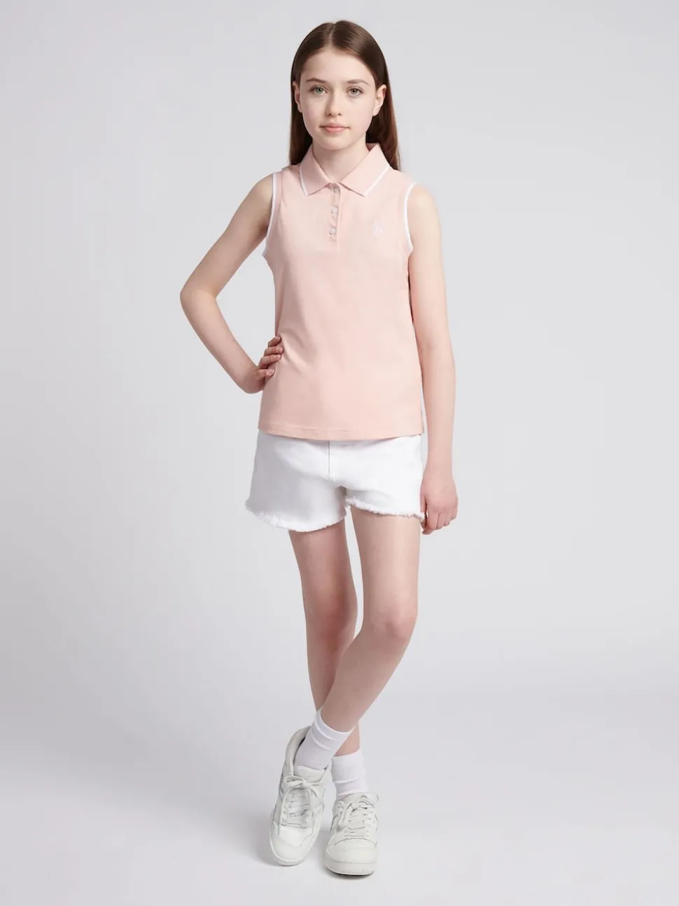 U.S. Polo Assn White Wash Denim Shorts