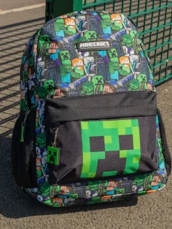 Vanilla Underground Green Minecraft Boys Creeper And Zombie All-Over Print Backpack