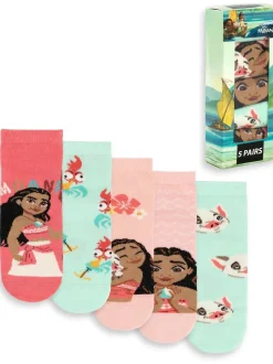Vanilla Underground Pink Disney Moana Calf Socks Set of 5